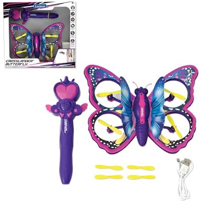 Lexibook , Crosslander Butterfly, Mijn afstandsbediening vliegende vlinder, multidirectionele vlucht tot 12 km/u, loopings, afstandsbediening 2 bedieningsmodi, geluids- en lichteffecten, roze, RCBUT Lexibook , Crosslander Butterfly, Mijn afstandsbediening vliegende vlinder, multidirectionele vlucht tot 12 km/u, loopings, afstandsbediening 2 bedieningsmodi, geluids- en lichteffecten, roze, RCBUT