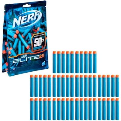 Nerf Uniseks – Jeunesse – verpakking van 50 officiële pijltjes 2.0, geen kleur, één maat Nerf Uniseks – Jeunesse – verpakking van 50 officiële pijltjes 2.0, geen kleur, één maat