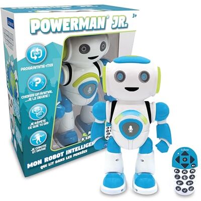 Lexibook Powerman Jr. Intelligente robot die gedachten leest Speelgoed voor jongens en meisjes Powerman Junior dans speelt muziek quiz dieren karaoke programmeerbare STEM groen/blauw ROB20FR Lexibook Powerman Jr. Intelligente robot die gedachten leest Speelgoed voor jongens en meisjes Powerman Junior dans speelt muziek quiz dieren karaoke programmeerbare STEM groen/blauw ROB20FR