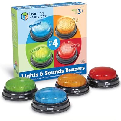 Learning Resources Leermiddelen licht en zoemers, televisiespellen en klaslokaal beltonen, speelavond met het gezin, tv-show beltonen, klaslokaal accessoires, vanaf 3 jaar en ouder Learning Resources Leermiddelen licht en zoemers, televisiespellen en klaslokaal beltonen, speelavond met het gezin, tv-show beltonen, klaslokaal accessoires, vanaf 3 jaar en ouder