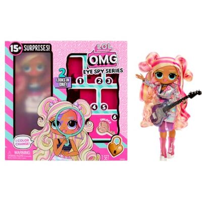 L.O.L. Surprise! OMG Eye Spy Series Rockstar bevat 1 pop, kleding en accessoires, aanwijzingen om op te lossen en verrassingen om te ontdekken, verzamel alle 4 poppen. L.O.L. Surprise! OMG Eye Spy Series Rockstar bevat 1 pop, kleding en accessoires, aanwijzingen om op te lossen en verrassingen om te ontdekken, verzamel alle 4 poppen.