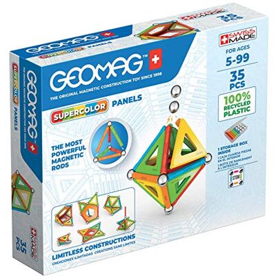 Geomag Supercolor Magnetische bouwstenen voor kinderen, spel en speelgoed in kubusvorm, Green Collection, 100% gerecycled kunststof, 35 stuks Geomag Supercolor Magnetische bouwstenen voor kinderen, spel en speelgoed in kubusvorm, Green Collection, 100% gerecycled kunststof, 35 stuks