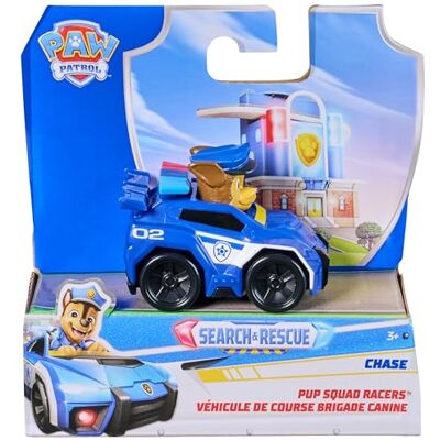 Paw Patrol : Search & Rescue, Pup Squad Racer Chase, racer van 6,3 cm met echt werkende wielen, speelgoed voor fantasierijk spel Paw Patrol : Search & Rescue, Pup Squad Racer Chase, racer van 6,3 cm met echt werkende wielen, speelgoed voor fantasierijk spel