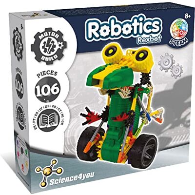 Science4you Rexbot 80002227, bouwset met 106 delen, 8 jaar, een interactieve robot voor kinderen, bouwspel, handmatige activiteiten voor jongens en meisjes, meerkleurig Science4you Rexbot 80002227, bouwset met 106 delen, 8 jaar, een interactieve robot voor kinderen, bouwspel, handmatige activiteiten voor jongens en meisjes, meerkleurig
