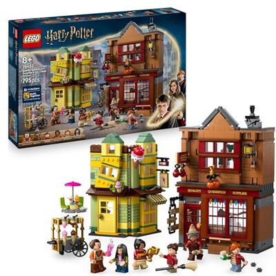 Lego 76452 Harry Potter Zwerkbalaccessoirewinkel en ijssalon, bouwspel, 2 boetiekjes van de Wegisweg, 6 minifiguren en een Nimbus 2000, cadeau voor jongens of meisjes, 8 jaar Jouet pour enfant dès 8 ans, 6 minifigurines et Nimbus 2000, 2 boutiques du Ch Lego 76452 Harry Potter Zwerkbalaccessoirewinkel en ijssalon, bouwspel, 2 boetiekjes van de Wegisweg, 6 minifiguren en een Nimbus 2000, cadeau voor jongens of meisjes, 8 jaar Jouet pour enfant dès 8 ans, 6 minifigurines et Nimbus 2000, 2 boutiques du Ch