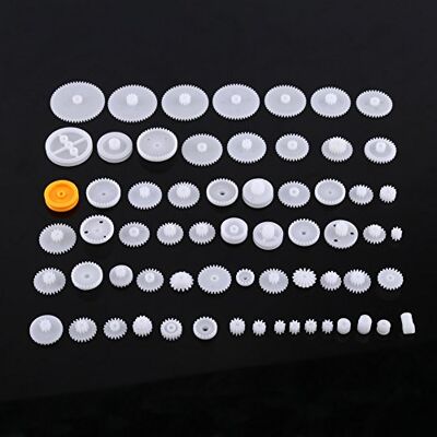 Fafeicy Transmissieset van kunststof, schroeven zonder einde van de riem, kroon versnellingsbak, knutselaccessoires voor speelgoedmotoren, 64 nieuwe versnellingspakketten Fafeicy Transmissieset van kunststof, schroeven zonder einde van de riem, kroon versnellingsbak, knutselaccessoires voor speelgoedmotoren, 64 nieuwe versnellingspakketten