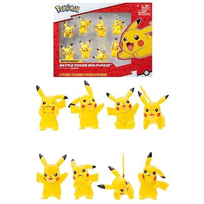 Pokémon Bandai 8 Battle-figuren, 8 stuks, Pikachu figuren, JW2604 Pokémon Bandai 8 Battle-figuren, 8 stuks, Pikachu figuren, JW2604