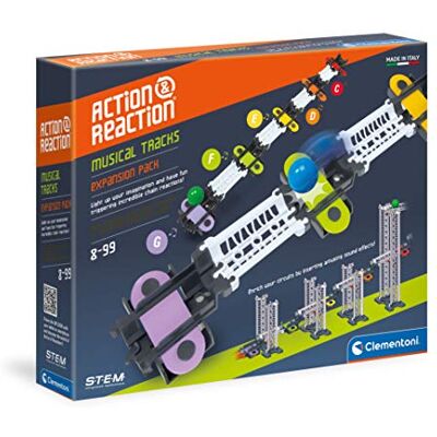 Clementoni 19166 Actie & Reactie Geluidsstrips STEM-bouwspel, creatief kogelcircuit, wetenschappelijk spel, kogelbaan om te bouwen, 8-99 jaar, gemaakt in Italië Clementoni 19166 Actie & Reactie Geluidsstrips STEM-bouwspel, creatief kogelcircuit, wetenschappelijk spel, kogelbaan om te bouwen, 8-99 jaar, gemaakt in Italië