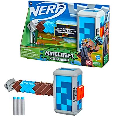 Nerf Minecraft, Stormland-pijltjeswerper, schiet 3 pijltjes, inclusief 3 officiële Elite pijltjes Nerf Minecraft, Stormland-pijltjeswerper, schiet 3 pijltjes, inclusief 3 officiële Elite pijltjes