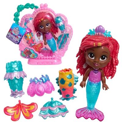 Just Play Disney Junior Ariel Zeemeermin figuur met verwisselbare outfits, 19 cm, met accessoires, 9-delig, speelgoed voor kinderen vanaf 3 jaar Just Play Disney Junior Ariel Zeemeermin figuur met verwisselbare outfits, 19 cm, met accessoires, 9-delig, speelgoed voor kinderen vanaf 3 jaar