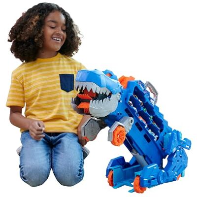 Hot Wheels Mattel T-Rex Méga Transporteur HNG50 Vrachtwagen verandert in een dinosaurus met track, uit de Netflix-serie 'A Running HNG50 Hot Wheels Mattel T-Rex Méga Transporteur HNG50 Vrachtwagen verandert in een dinosaurus met track, uit de Netflix-serie 'A Running HNG50