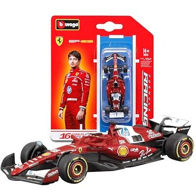Bburago F1 Ferrari SF-25#16 Charles Leclerc 2025, miniatuurauto op schaal 1:64, replica van een Formule 1 eenzitter, officiële Ferrari-licentie, verzamelblister, 14+ Bburago F1 Ferrari SF-25#16 Charles Leclerc 2025, miniatuurauto op schaal 1:64, replica van een Formule 1 eenzitter, officiële Ferrari-licentie, verzamelblister, 14+