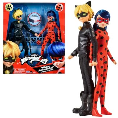 BANDAI Miraculous Ladybug, set van 2 barbiepoppen, 26 cm BANDAI Miraculous Ladybug, set van 2 barbiepoppen, 26 cm