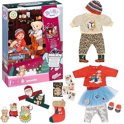 BABY born Adventskalender 834466-24 hoogwaardige kerstkleding en accessoires voor poppen tot 43 cm groot – met 1 trui, 1 muts, laarzen, leggings & +, vanaf 3 jaar BABY born Adventskalender 834466-24 hoogwaardige kerstkleding en accessoires voor poppen tot 43 cm groot – met 1 trui, 1 muts, laarzen, leggings & +, vanaf 3 jaar