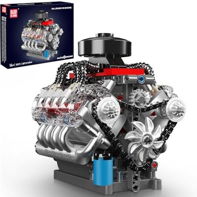 Mould King 10171 V8 motorbouwsteenset, meer dan 487 STEM bouwspeelgoed met motor, voor het bouwen van Mini V8 motormodel, voor kinderen en volwassenen vanaf 8 jaar Mould King 10171 V8 motorbouwsteenset, meer dan 487 STEM bouwspeelgoed met motor, voor het bouwen van Mini V8 motormodel, voor kinderen en volwassenen vanaf 8 jaar