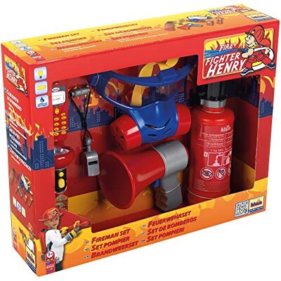 Klein Theo 8950 Brandweerset, 7-delig, met sproeifunctie, megafoon, zaklamp en nog veel meer... I Afmetingen: 40 cm x 32 cm x 9,5 cm I Kinderspeelgoed Klein Theo 8950 Brandweerset, 7-delig, met sproeifunctie, megafoon, zaklamp en nog veel meer... I Afmetingen: 40 cm x 32 cm x 9,5 cm I Kinderspeelgoed