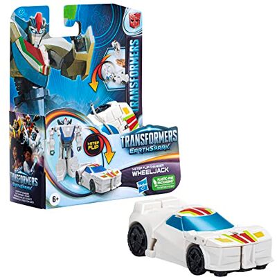 Transformers Earthspark, Wheeljack 1-Step Flip Changer figuur 10 cm, vanaf 6 jaar Transformers Earthspark, Wheeljack 1-Step Flip Changer figuur 10 cm, vanaf 6 jaar