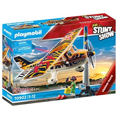 Playmobil 70902 Air Stuntshow Propellorvliegtuig "Tiger" ,Eén maat,Zwart Playmobil 70902 Air Stuntshow Propellorvliegtuig "Tiger" ,Eén maat,Zwart
