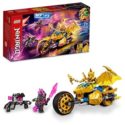 Lego 71768 Ninjago de gouden draak motorfiets van Jay, speelgoed met voertuig en drakenfiguur, cadeau-idee voor verjaardag voor kinderen Lego 71768 Ninjago de gouden draak motorfiets van Jay, speelgoed met voertuig en drakenfiguur, cadeau-idee voor verjaardag voor kinderen