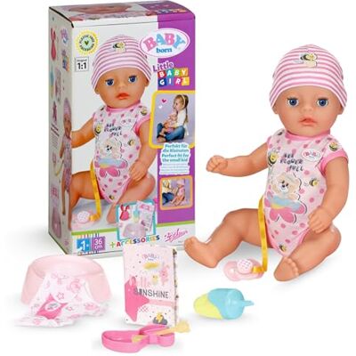 BABY born Little Baby Girl, Babypuppe mit 7 Funktionen für Kleinkinder AB 1 Jahr, funktioniert Ohne Batterie, 36 cm große Puppe, 835333 Zapf Creation BABY born Little Baby Girl, Babypuppe mit 7 Funktionen für Kleinkinder AB 1 Jahr, funktioniert Ohne Batterie, 36 cm große Puppe, 835333 Zapf Creation