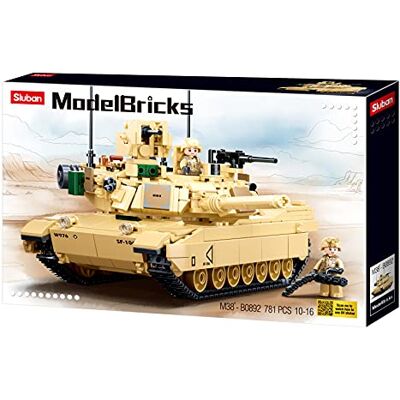 Sluban Model Bricks-M1A2 Sep V2 Abrams Main Battle Tank 781 stuks, M38-B0892, meerkleurig Sluban Model Bricks-M1A2 Sep V2 Abrams Main Battle Tank 781 stuks, M38-B0892, meerkleurig