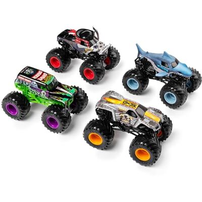 Monster Cable set met 4 True Metal 1:64, speelgoedvoertuigen Monster Cable set met 4 True Metal 1:64, speelgoedvoertuigen