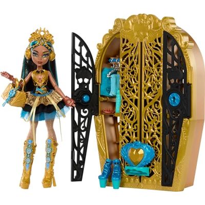 Monster Cable Skulltimate Secrets Monster Mysteries Cleo pop met kast en 19 verrassingsaccessoires om 125 verschillende looks te creëren, cadeauspeelgoed voor jongens en meisjes vanaf 4 jaar, HXH86 Monster Cable Skulltimate Secrets Monster Mysteries Cleo pop met kast en 19 verrassingsaccessoires om 125 verschillende looks te creëren, cadeauspeelgoed voor jongens en meisjes vanaf 4 jaar, HXH86