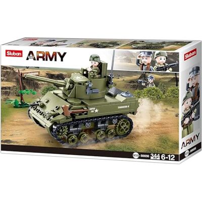 Sluban -SL95716 Allied Light Tank-bouwspel, M38-B0856, meerkleurig, M Sluban -SL95716 Allied Light Tank-bouwspel, M38-B0856, meerkleurig, M