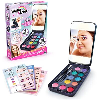 Canal Toys Style 4 Ever OFG 260 compacte make-uptas met led-spiegel, 8 oogschaduw, 3 lipgloss + stickers en tutorialbladen, meerkleurig Canal Toys Style 4 Ever OFG 260 compacte make-uptas met led-spiegel, 8 oogschaduw, 3 lipgloss + stickers en tutorialbladen, meerkleurig
