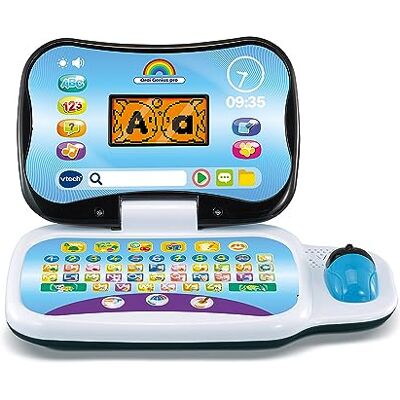 VTech Ordi Genius Pro Zwart, kinderlaptop met verlicht scherm, muis, 20 uitbreidbare spellen, educatief speelgoed, cadeau voor kinderen van 3 jaar tot 7 jaar inhoud in het Frans en Engels VTech Ordi Genius Pro Zwart, kinderlaptop met verlicht scherm, muis, 20 uitbreidbare spellen, educatief speelgoed, cadeau voor kinderen van 3 jaar tot 7 jaar inhoud in het Frans en Engels