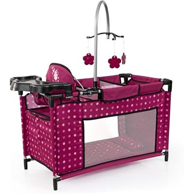 Bayer Design 62667AA Poppenbed met geïntegreerde kinderstoel, luiertafel, mobiel, poppenaccessoires Bayer Design 62667AA Poppenbed met geïntegreerde kinderstoel, luiertafel, mobiel, poppenaccessoires