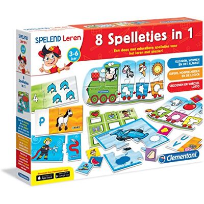 Clementoni 66812 Spelend Leren 8 Spelletjes In 1, Classic Educational Games, Educatief Spel, Nederlandse Taal, 3+ Jaar, Made in Italy Clementoni 66812 Spelend Leren 8 Spelletjes In 1, Classic Educational Games, Educatief Spel, Nederlandse Taal, 3+ Jaar, Made in Italy