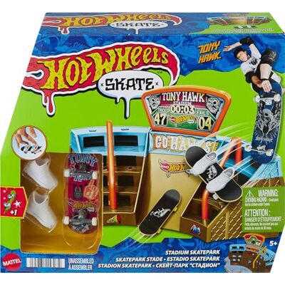 Hot Wheels HPG34 Skateboardset in samenwerking met Tony Hawk met 1 vingerplank en 1 paar skateschoenen voor afneembare vingers, kinderspeelgoed, vanaf 5 jaar Hot Wheels HPG34 Skateboardset in samenwerking met Tony Hawk met 1 vingerplank en 1 paar skateschoenen voor afneembare vingers, kinderspeelgoed, vanaf 5 jaar