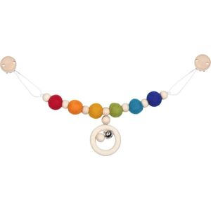 goki baby 65356 Regenboogkinderwagenketting van hout en wolvilt, bevordert grijpreflex en motoriek, kleurrijke vilten ballen en houten ringen, Made in Germany goki baby 65356 Regenboogkinderwagenketting van hout en wolvilt, bevordert grijpreflex en motoriek, kleurrijke vilten ballen en houten ringen, Made in Germany