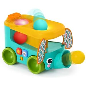 Bright Starts Pop & Roll Safari Bus Balspeelgoed, olifant, popper en launcher, kruipspeelgoed voor baby's, uniseks, leeftijd 6 maanden Bright Starts Pop & Roll Safari Bus Balspeelgoed, olifant, popper en launcher, kruipspeelgoed voor baby's, uniseks, leeftijd 6 maanden