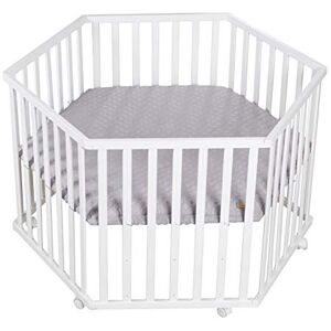 roba Style Box 202500WEV230 Box 6-hoekig, veilig speelrooster incl. grijze beschermlaag en wielen, baby kruiprooster, hout, wit roba Style Box 202500WEV230 Box 6-hoekig, veilig speelrooster incl. grijze beschermlaag en wielen, baby kruiprooster, hout, wit