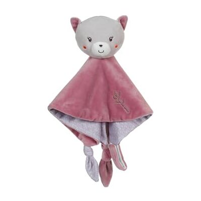 Gipsy Toys Carre Doudou Cat – serie "Bamboe" – 24 cm S/kaart – roze en grijs – 1e leeftijd Gipsy Toys Carre Doudou Cat – serie "Bamboe" – 24 cm S/kaart – roze en grijs – 1e leeftijd