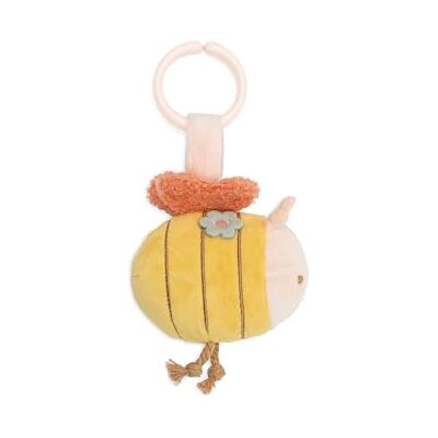 Jollein Pretty Picnic Bee Kinderwagenhanger voor kinderwagen en autostoel met kreukelpapier en belletje, sensorisch speelgoed voor onderweg met plastic ring voor bevestiging, babyspeelgoed Jollein Pretty Picnic Bee Kinderwagenhanger voor kinderwagen en autostoel met kreukelpapier en belletje, sensorisch speelgoed voor onderweg met plastic ring voor bevestiging, babyspeelgoed