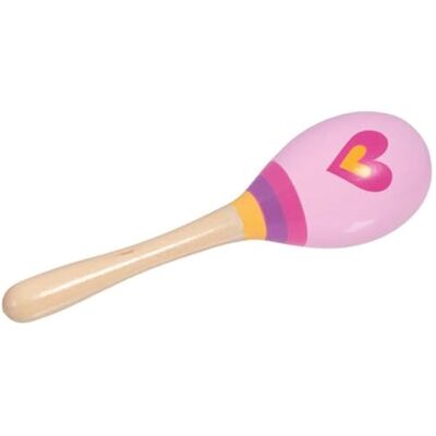 Goki 61844 Maracas Coeur muziekinstrument van hout voor kinderen, 20 cm, roze Goki 61844 Maracas Coeur muziekinstrument van hout voor kinderen, 20 cm, roze