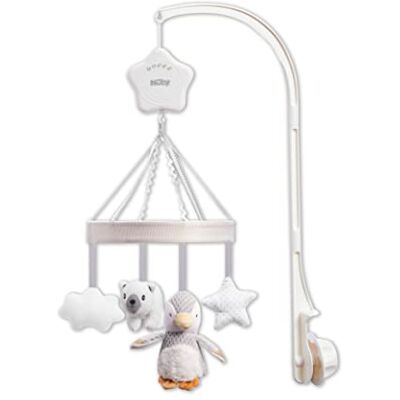 Nuby Pinguïn baby muziekmobiel met verstelbare arm voor de meeste wiegjes Kalmerende slaapliedjes Pluche speelgoed Nuby Pinguïn baby muziekmobiel met verstelbare arm voor de meeste wiegjes Kalmerende slaapliedjes Pluche speelgoed
