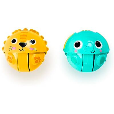 Bright Starts Giggables Lwe & olifant kruipspeelgoed, uniseks, baby tot peuter, 2 stuks Bright Starts Giggables Lwe & olifant kruipspeelgoed, uniseks, baby tot peuter, 2 stuks