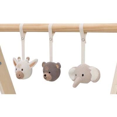 Jollein Set van 3 knuffels om op te hangen voor kruipboog, dieren Jollein Set van 3 knuffels om op te hangen voor kruipboog, dieren