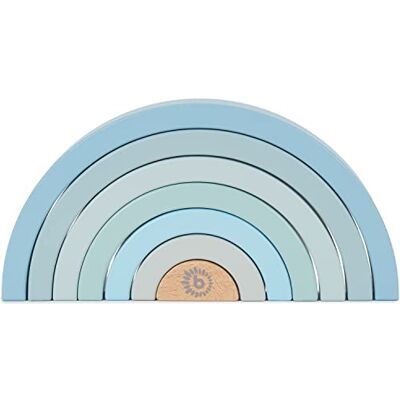 BIECO Regenboog van hout, babyblauw, stapelspel van hout, fijne motoriek, baby, regenboog, groot, bouwstenen, blauw BIECO Regenboog van hout, babyblauw, stapelspel van hout, fijne motoriek, baby, regenboog, groot, bouwstenen, blauw
