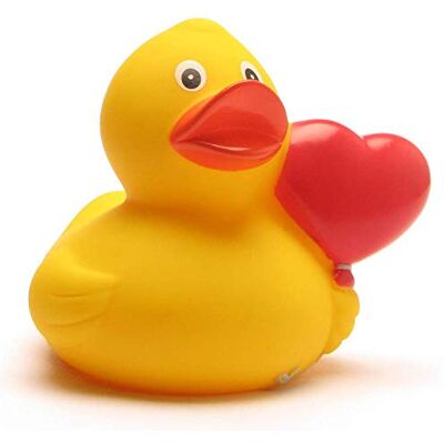 Duckshop I hartvormige ballon badeend I piepende eend I L: 8 cm met eendensleutelhanger in set I Valentijnscadeau I cadeau voor koppels Duckshop I hartvormige ballon badeend I piepende eend I L: 8 cm met eendensleutelhanger in set I Valentijnscadeau I cadeau voor koppels