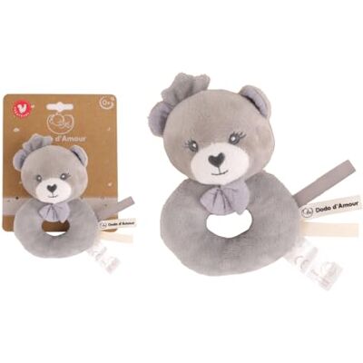 DODO D'AMOUR Rammelaar Beer 053935 Grijs Fleece Geboorte Pluche Baby Verzorgend Zacht Wasbaar Cadeau Vanaf 0 maanden DODO D'AMOUR Rammelaar Beer 053935 Grijs Fleece Geboorte Pluche Baby Verzorgend Zacht Wasbaar Cadeau Vanaf 0 maanden