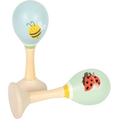 small foot Maracas Little Friends gemaakt van hout, hoogwaardige rattle instrumenten met kindvriendelijke dierenmotieven, voor baby's en peuters, 12726 small foot Maracas Little Friends gemaakt van hout, hoogwaardige rattle instrumenten met kindvriendelijke dierenmotieven, voor baby's en peuters, 12726