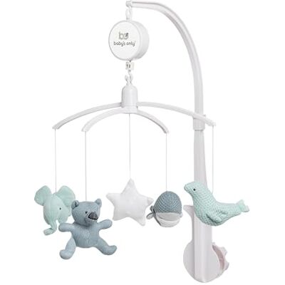 BO BABY'S ONLY Baby's Only Muziekmobiel baby Boxmobiel Stonegreen/Mint/Wit Gebreide figuurtjes Muziek speelgoed Melodie 'It's a small world' BO BABY'S ONLY Baby's Only Muziekmobiel baby Boxmobiel Stonegreen/Mint/Wit Gebreide figuurtjes Muziek speelgoed Melodie 'It's a small world'