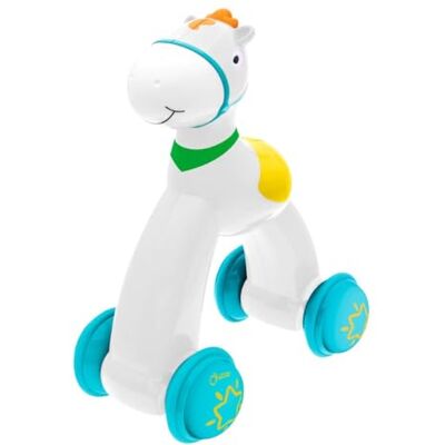 Chicco Push&Go paard, speelgoed voor kinderen van 12-36 maanden, ter bevordering van psychomotorische activiteiten, stimuleert kinderen om te lopen, kleurrijk en aantrekkelijk design, met rubberen Chicco Push&Go paard, speelgoed voor kinderen van 12-36 maanden, ter bevordering van psychomotorische activiteiten, stimuleert kinderen om te lopen, kleurrijk en aantrekkelijk design, met rubberen