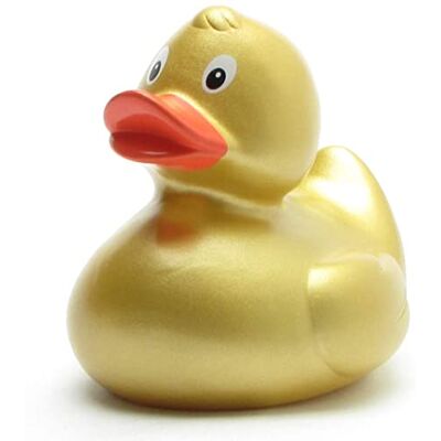 Duckshop Ursula gouden badeend, piepende eend, L 11 cm Duckshop Ursula gouden badeend, piepende eend, L 11 cm