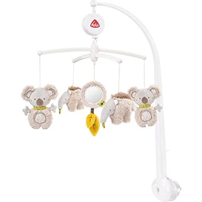 Fehn Muziek-mobiel, speelhorloge-mobiel met schattige figuren om te observeren, luizen en te verbazen, voor bevestiging aan bed voor baby's van 0-5 maanden, hoogte: 65 cm, ø 40 cm Australië Australië Fehn Muziek-mobiel, speelhorloge-mobiel met schattige figuren om te observeren, luizen en te verbazen, voor bevestiging aan bed voor baby's van 0-5 maanden, hoogte: 65 cm, ø 40 cm Australië Australië